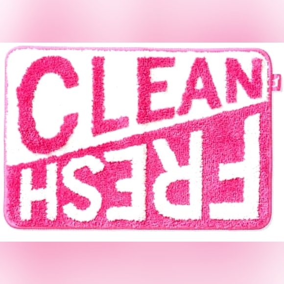 NWT🔥$38 Victoria's Secret Pink💗'Clean & Fresh' Bath Rug/Mat Limited Edition💝 - Picture 1 of 5